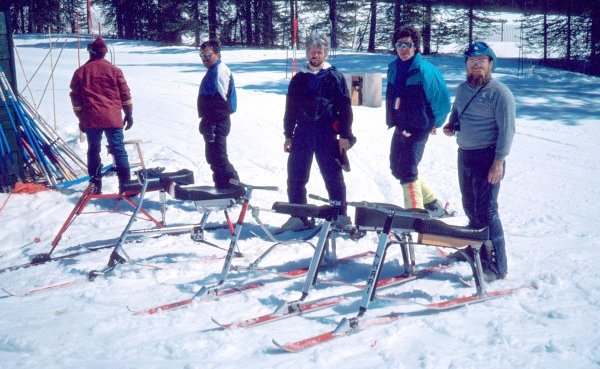 Racers at the finish line. Lake Louise, Alberta. Spring, 1991.