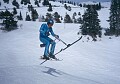 Kevan Leycraft catching a little air. Lake Louise, Alberta. April, 2000.