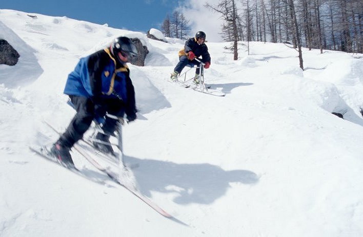 More cruisin' in the Rock Garden, Lake Louise, Alberta. April, 2000.