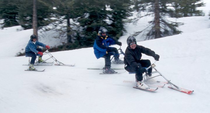 Heavy traffic. Lake Louise, Alberta. April, 2000.