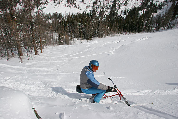 Kevan above one of the Rock Garden chutes at Lake Louise...